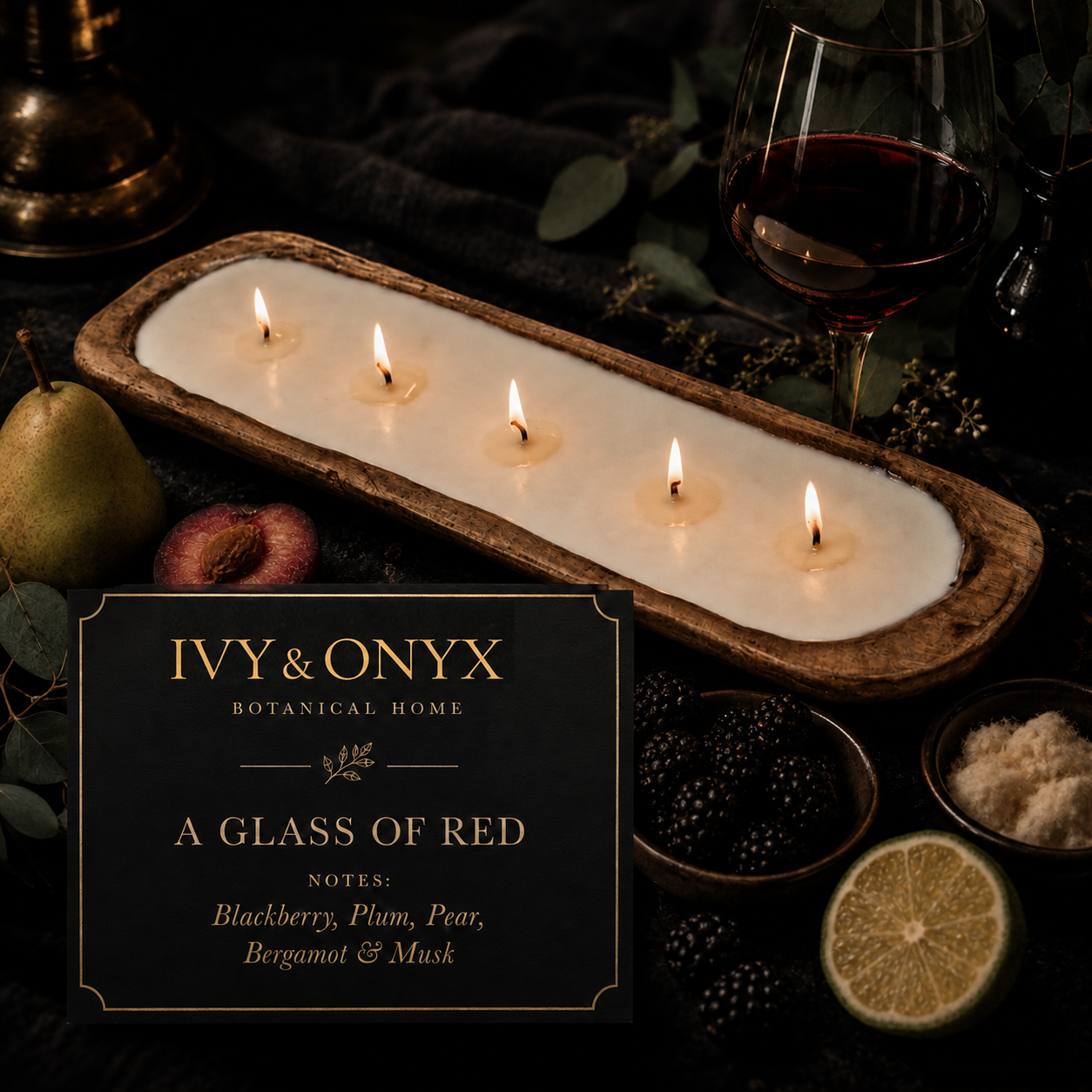 A Glass of Red Five-Wick Dough Bowl Candle