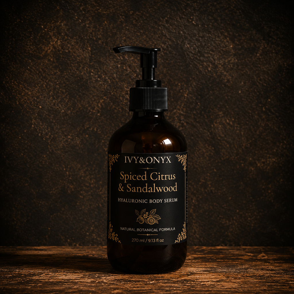 Sérum corporel à l'acide hyaluronique, agrumes épicés et bois de santal