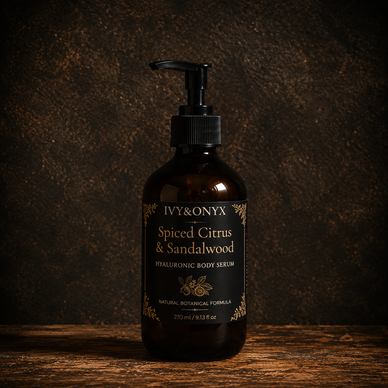 Spiced Citrus & Sandalwood Hyaluronic Body Serum – 270 ml / 9.13 fl oz