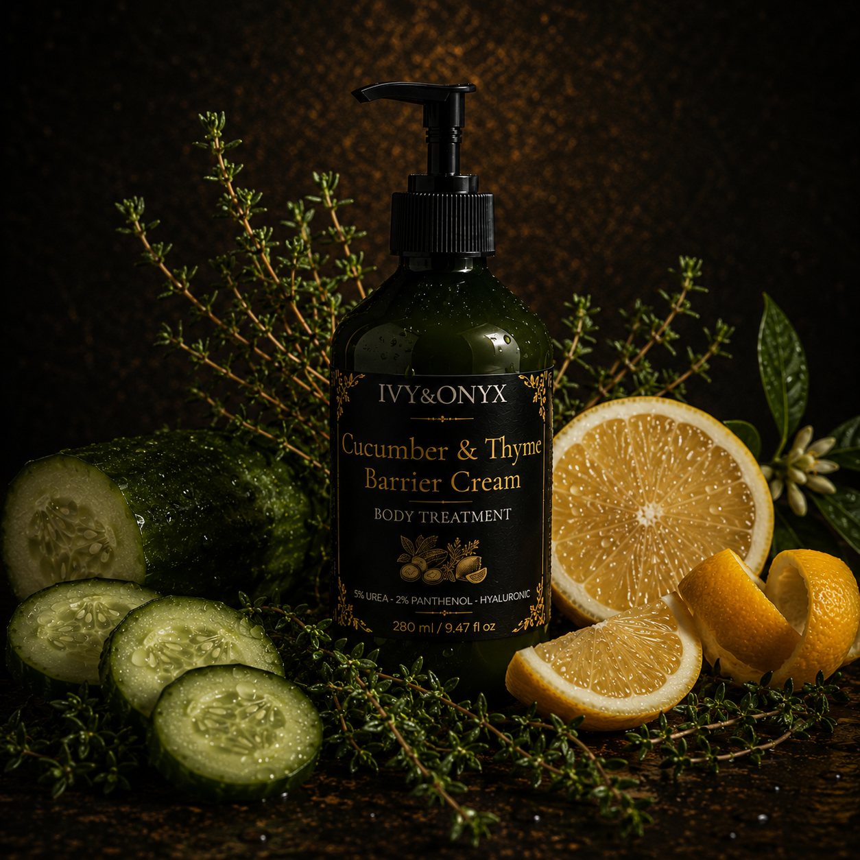 Cucumber & Thyme Barrier Repair Body Treatment with 5% Urea + 2% Panthenol • 270 ml / 9.13 fl oz