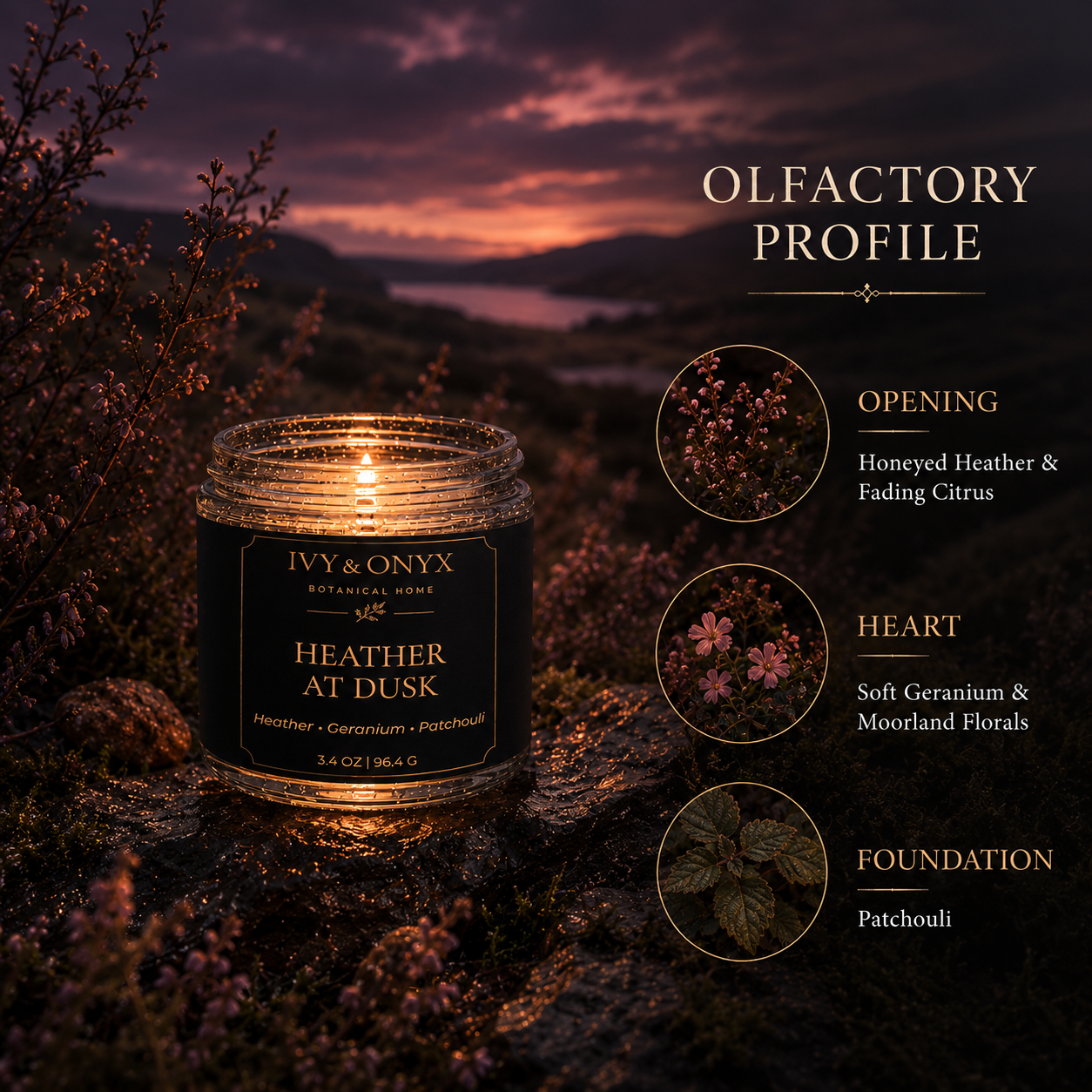 Heather at Dusk Candle