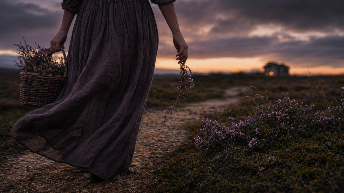 A honeyed landscape suspended between day and night.