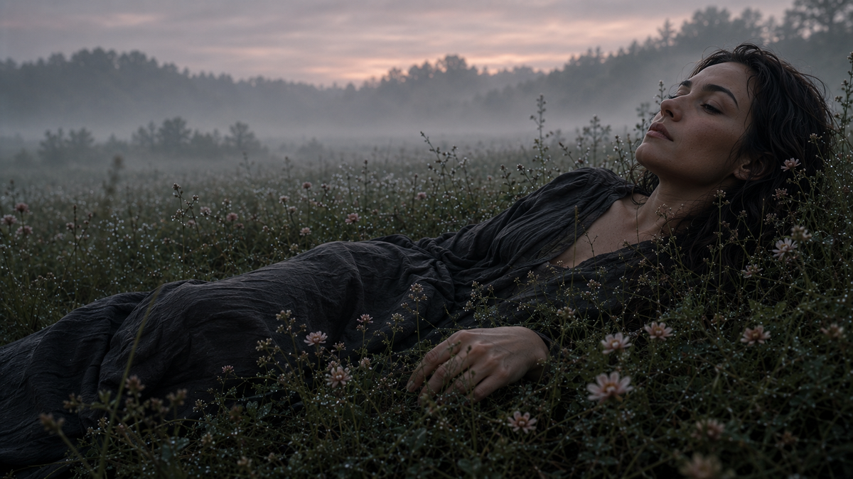 A quiet beginning, luminous with dew, fog, and possibility.