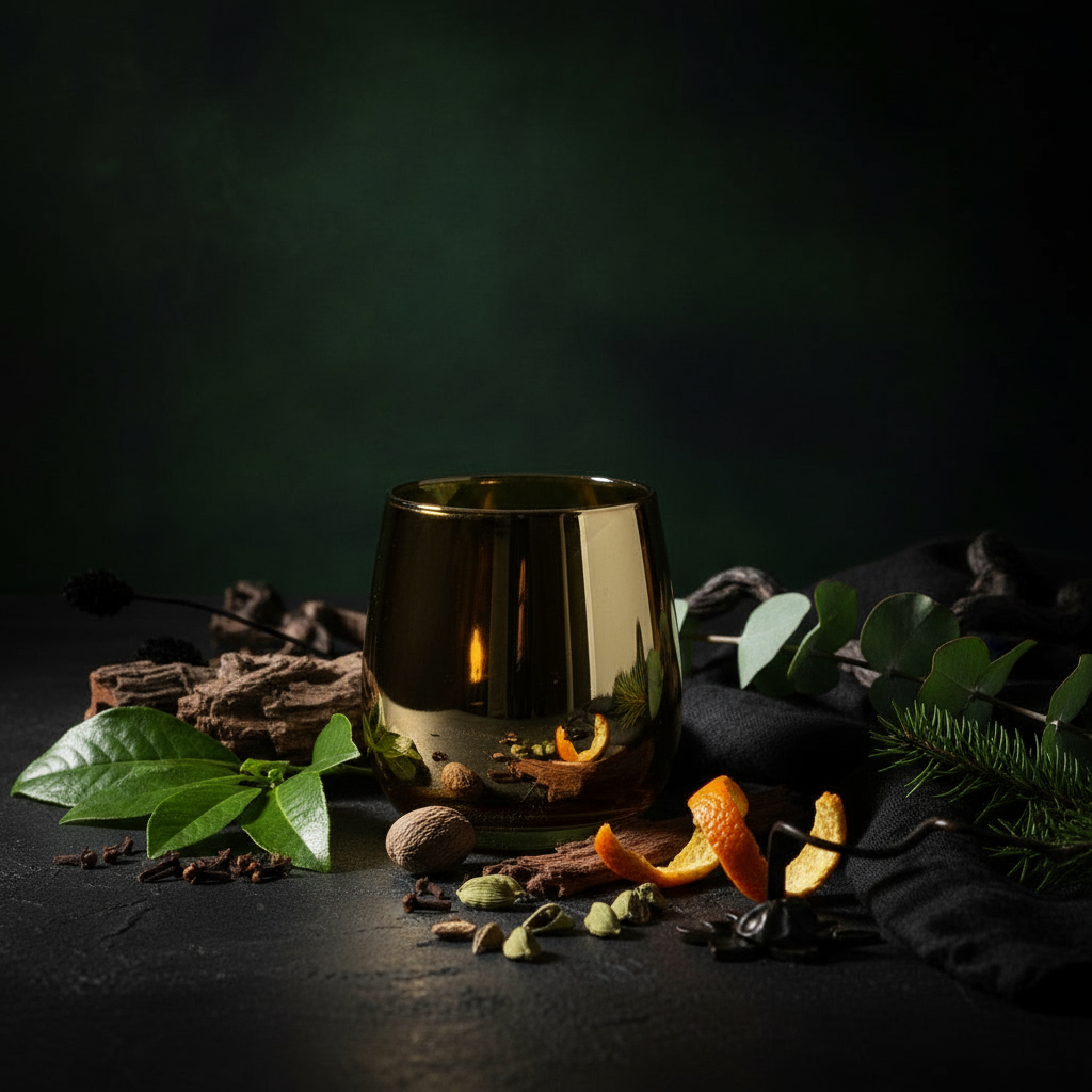 Holiday Nog Christmas Gold Candle Home Decor