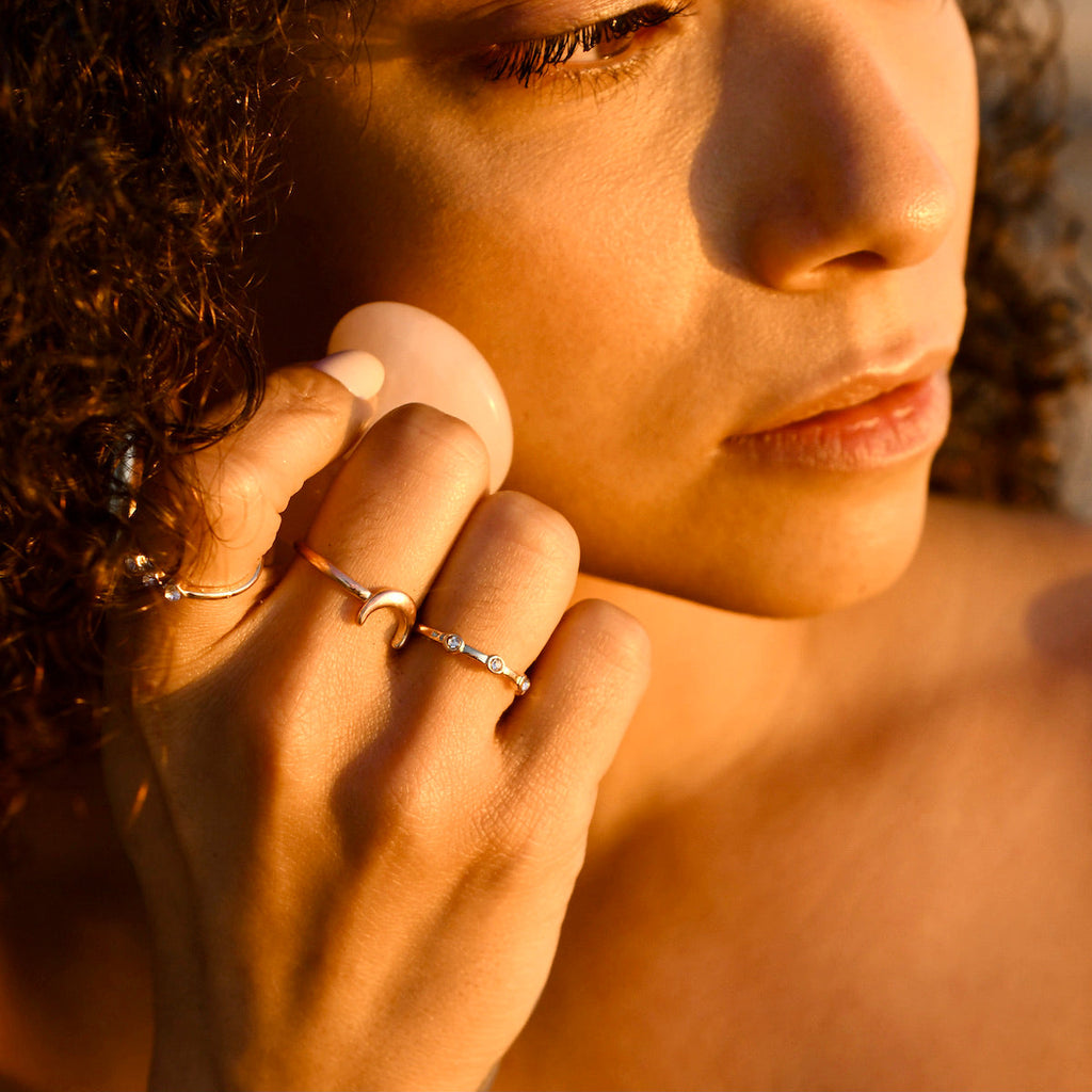 Rose Quartz Facial Tool | Ayurvedic Massage Stone-4