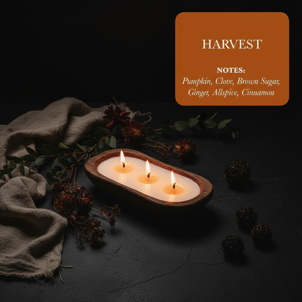 3-Wick Dough Bowl Soy Candle - Harvest