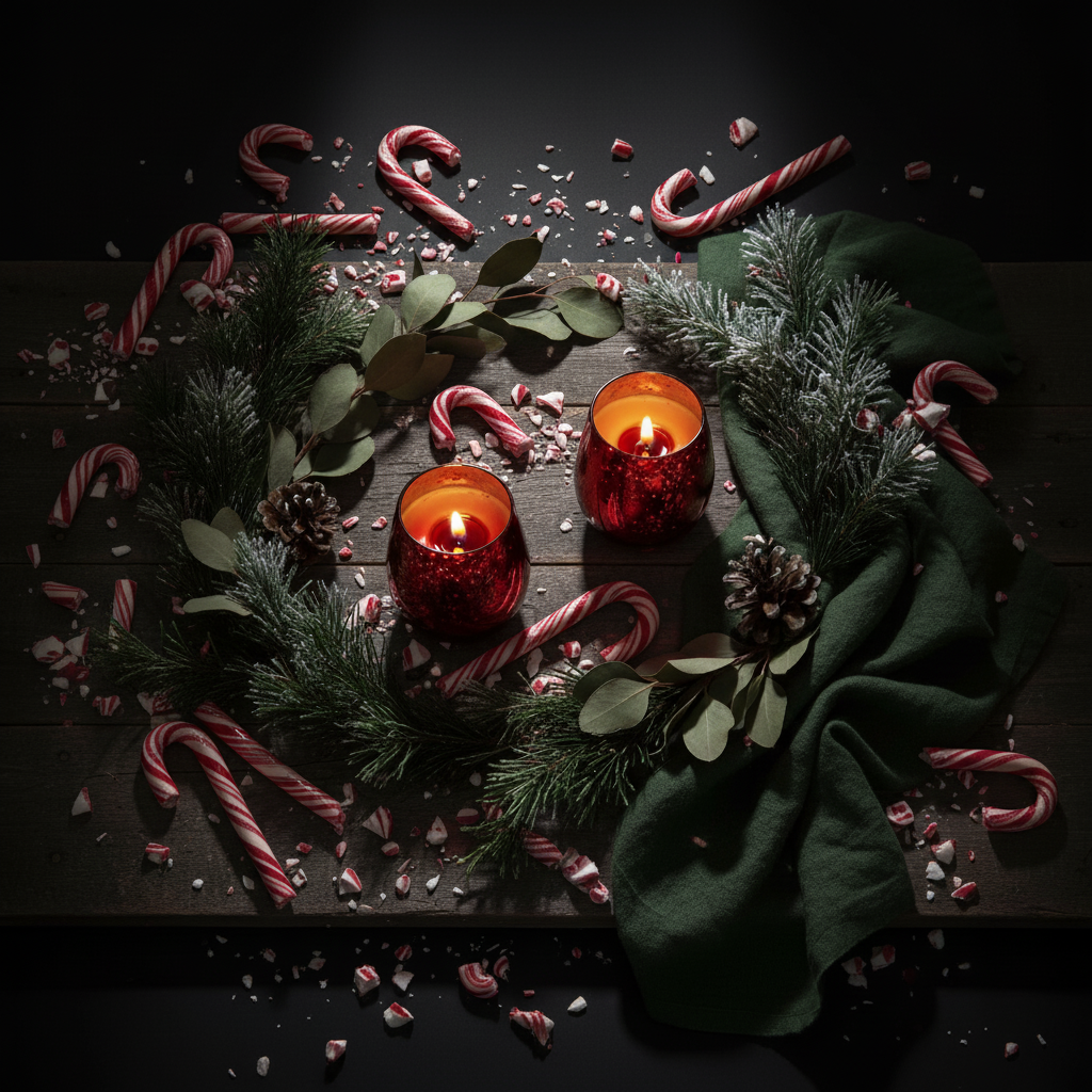 Peppermint Candy Cane Candle Christmas