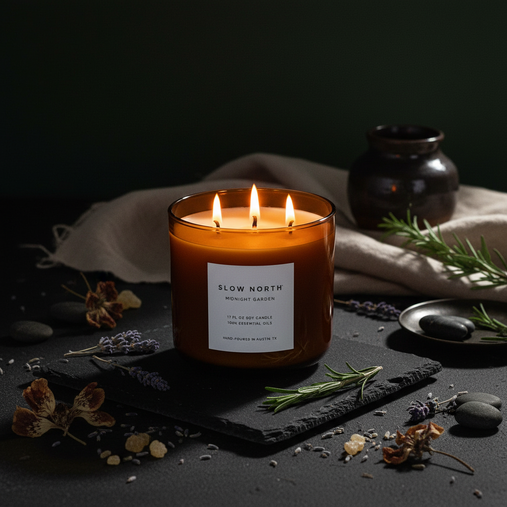 Midnight Garden (Lavender + Rosemary + Geranium) - Signature 3-Wick Candle