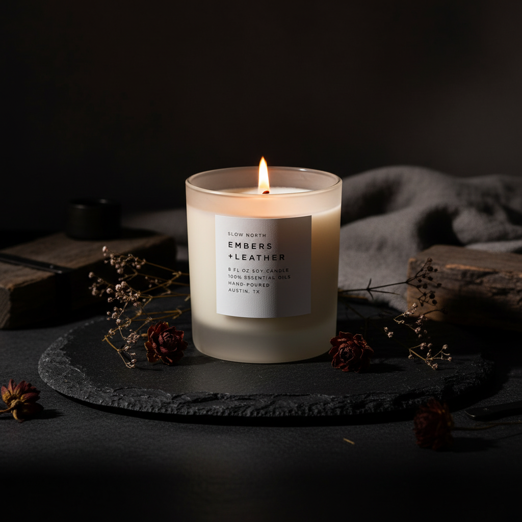 Embers + Leather - Signature Candle (Vetiver + Cedar + Patchouli)