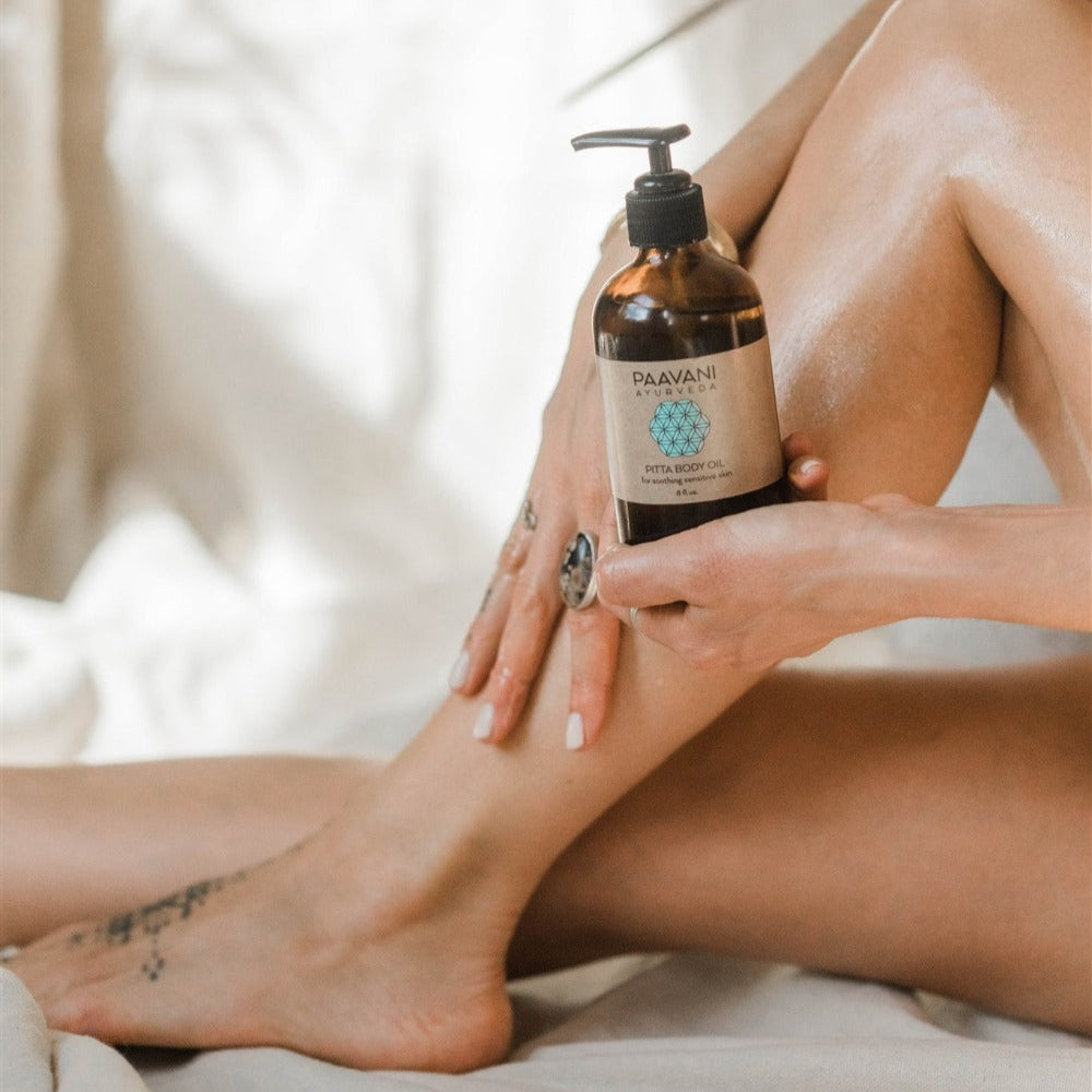 Pitta Body Oil | Cooling Ayurvedic Abhyanga Oil for Sensitive Skin-3