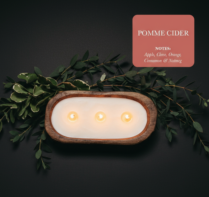 3-Wick Dough Bowl Soy Candle - Pomme Cider