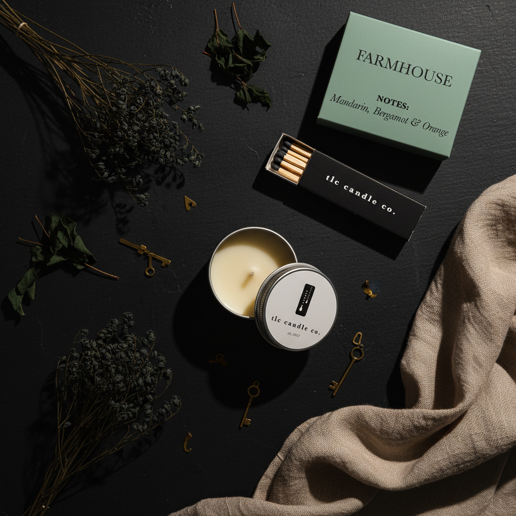 Travel Candle with Matches - Farmhouse