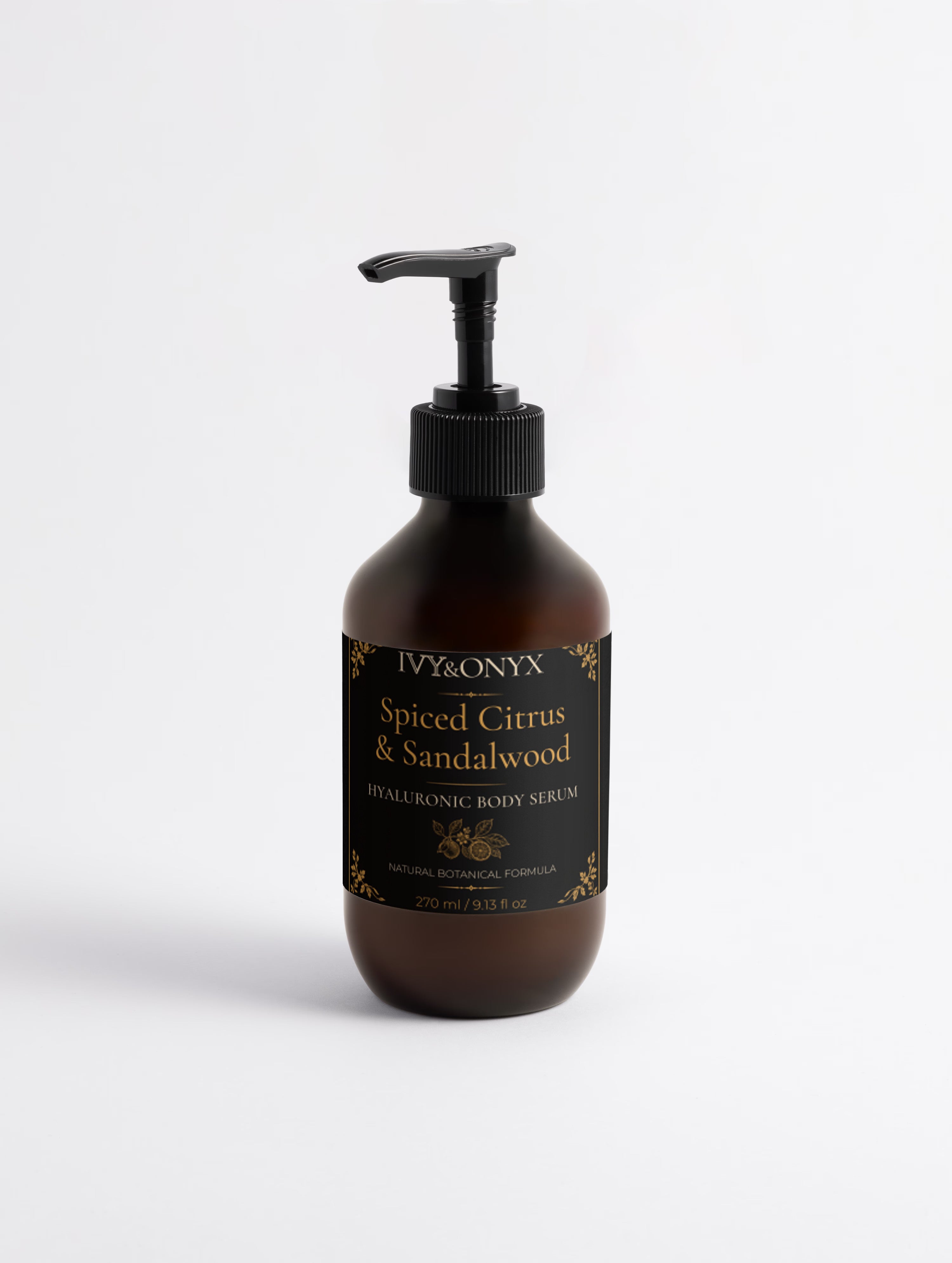 Spiced Citrus & Sandalwood Hyaluronic Body Serum – 270 ml / 9.13 fl oz