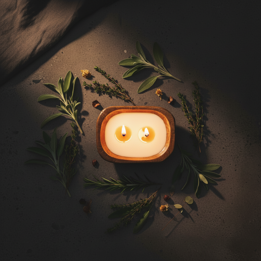 Herb Garden Dough Bowl Candle Mini