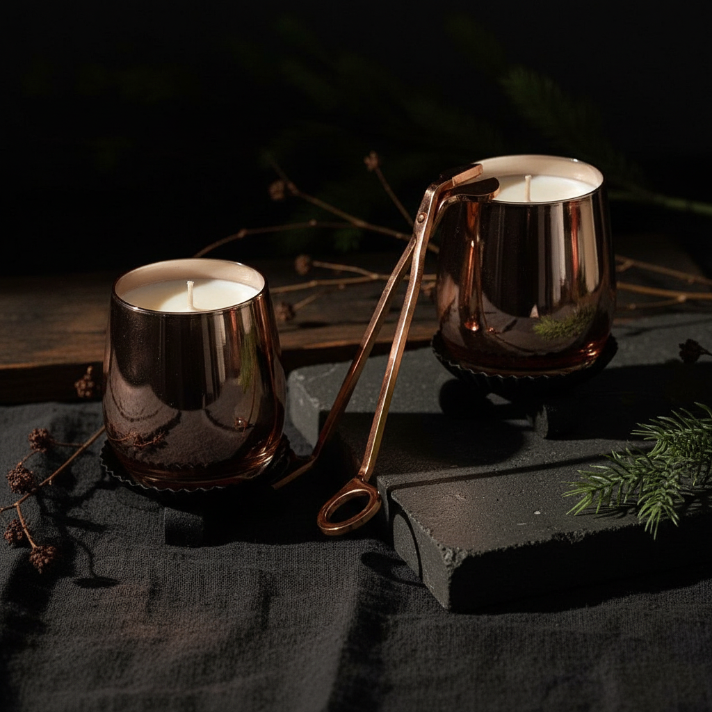 Cozy Winter Day Candle Rose Gold