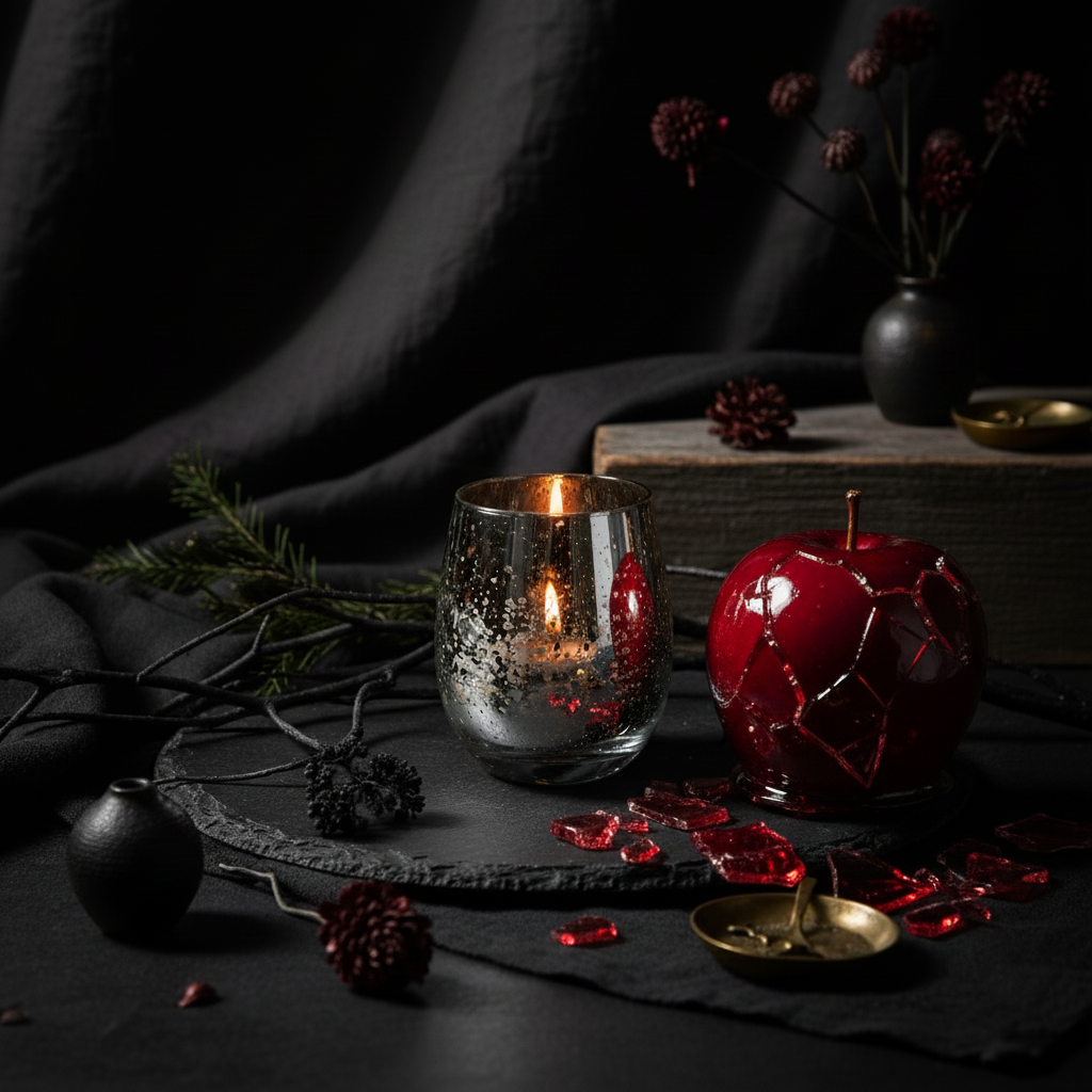 Winter Candle Apple Candle Holiday Glow Through Design