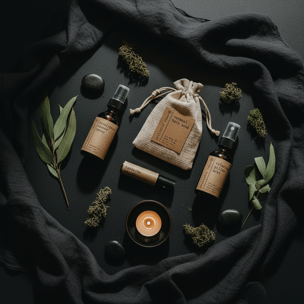 Gift Set- Shower Spray, Pillow Mist, Oatmeal Soak, Headache Relief